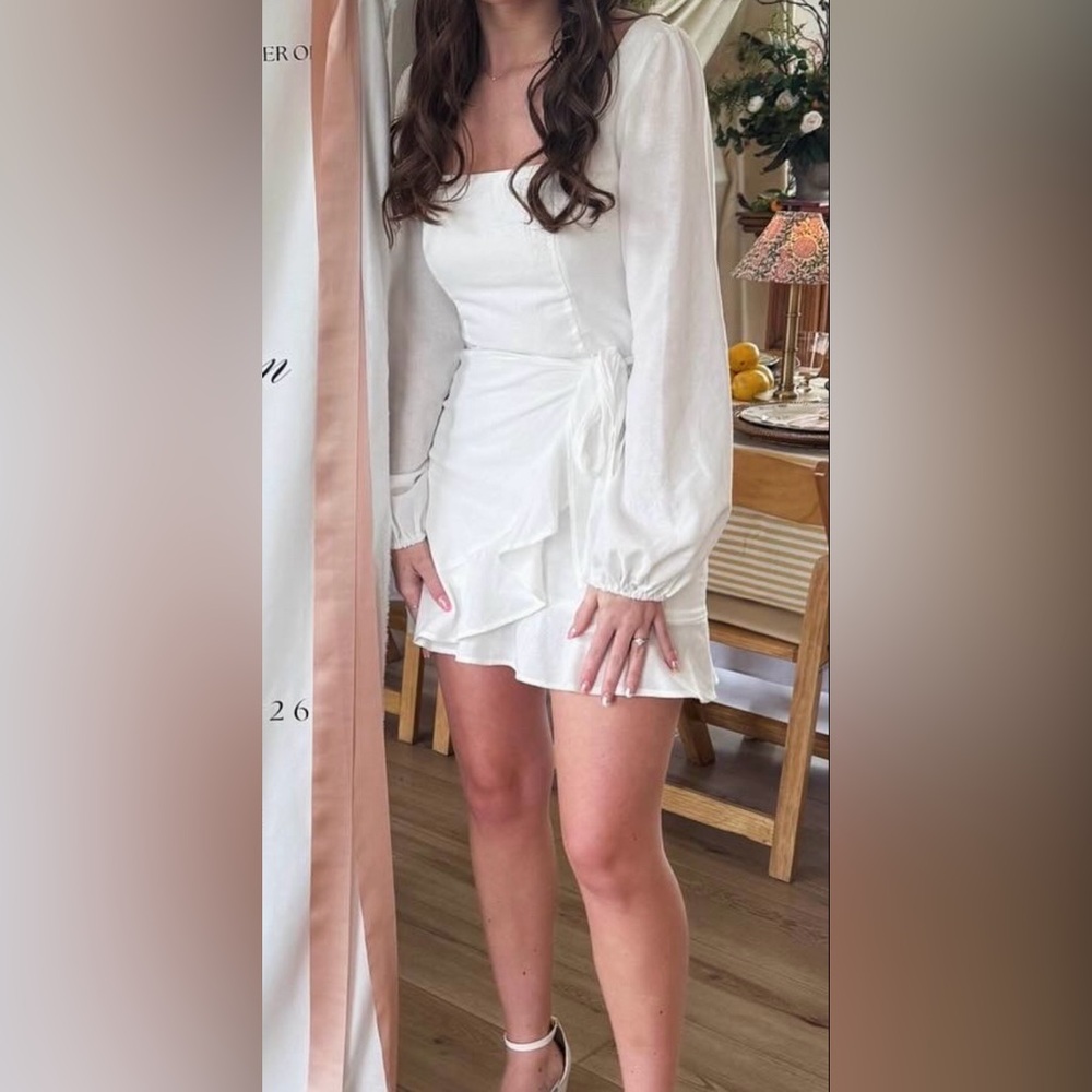 Princess Polly White Wrap Mini Dress